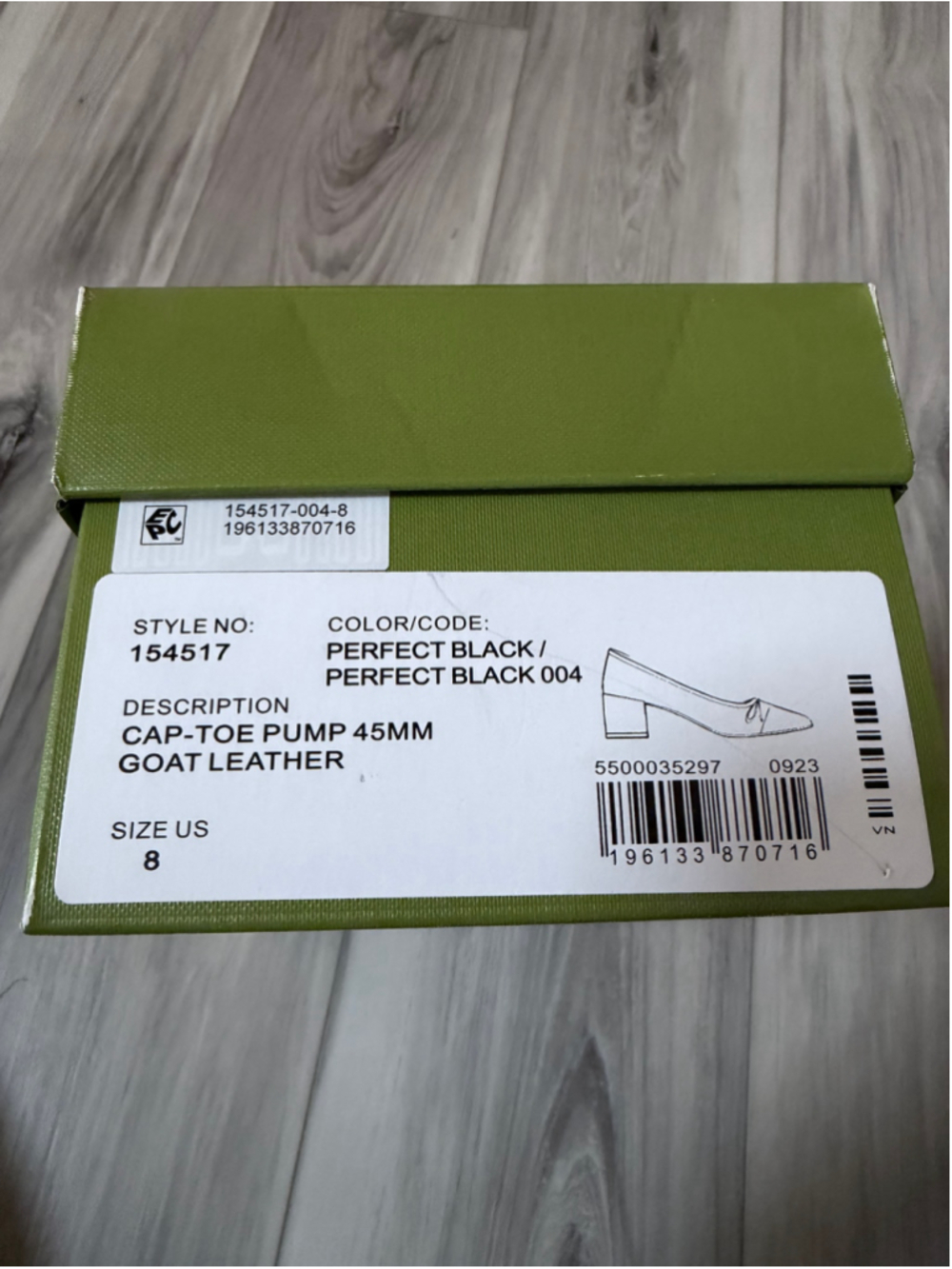 Tory Burch Cap Toe Pumps Black Leather Patent Bow Block Heel Women Size 8 NIB - Picture 11 of 11